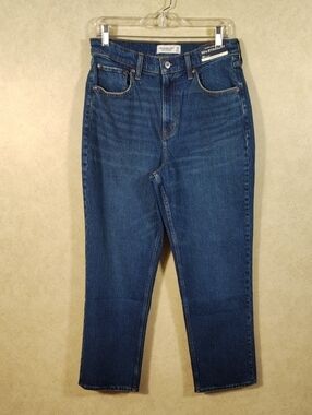 H195 Abercrombie & Fitch 90's Straight Ultra High Rise Blue Jeans 30S 10S NWT